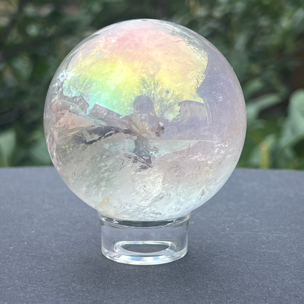 Sfera cuart roz aura model 3, pietre semipretioase - druzy.ro 9 