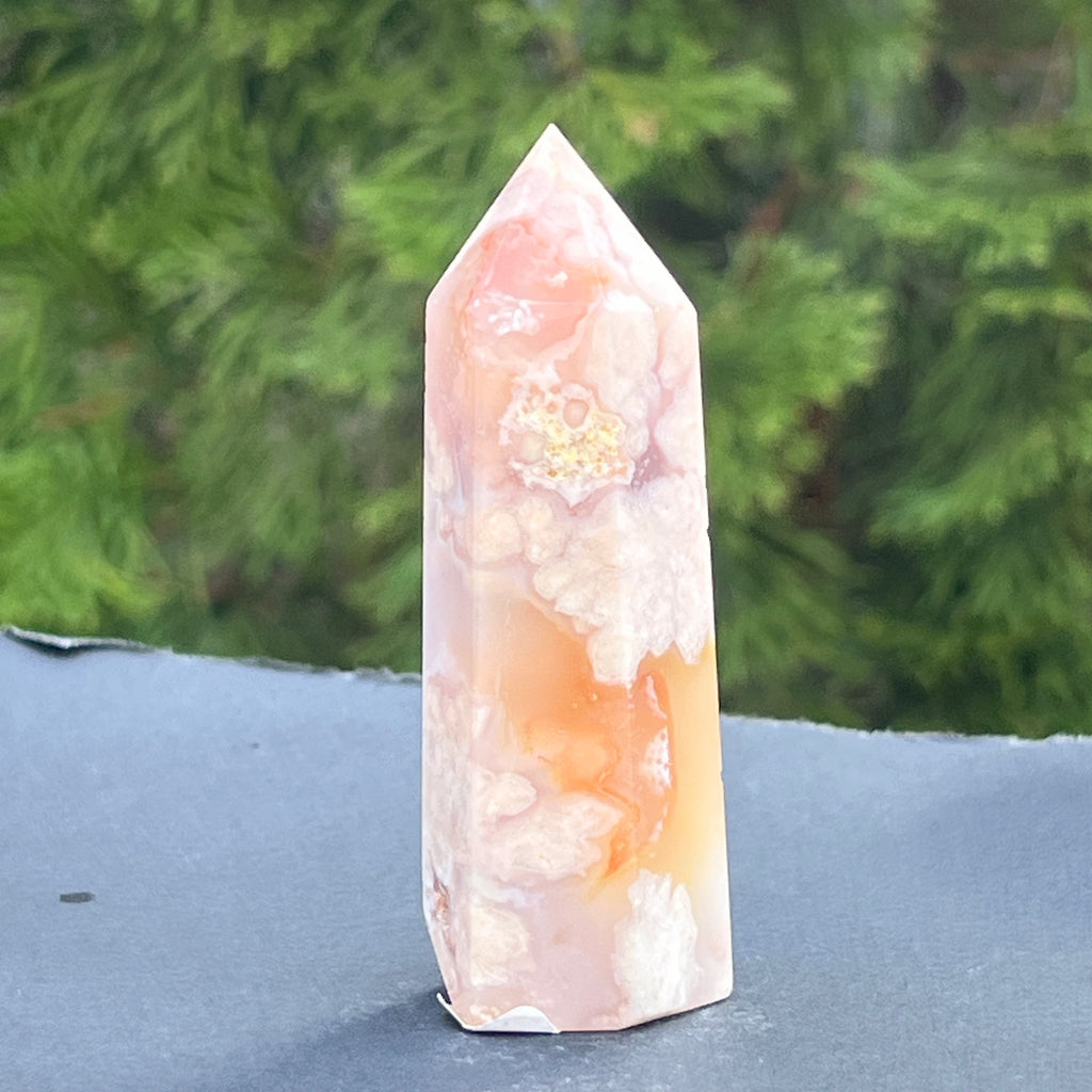 Obelisc agat coral floare model 1, pietre semipretioase - druzy.ro 9 