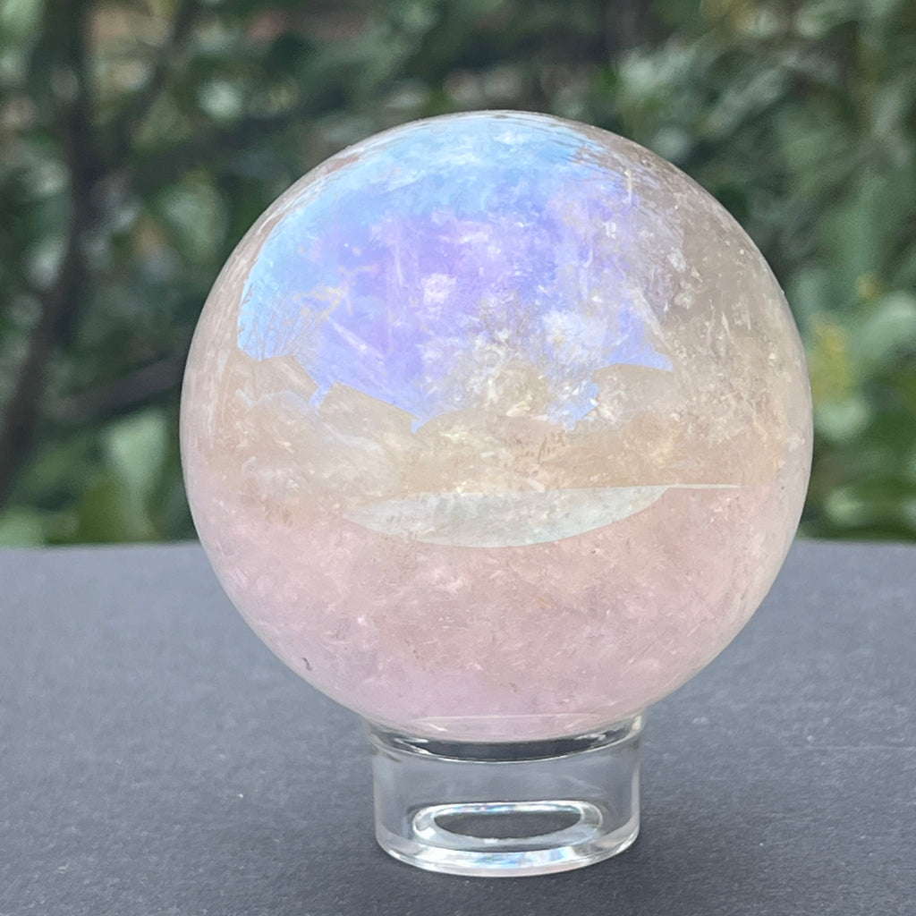 Sfera cuart roz aura model 1, pietre semipretioase - druzy.ro 6 