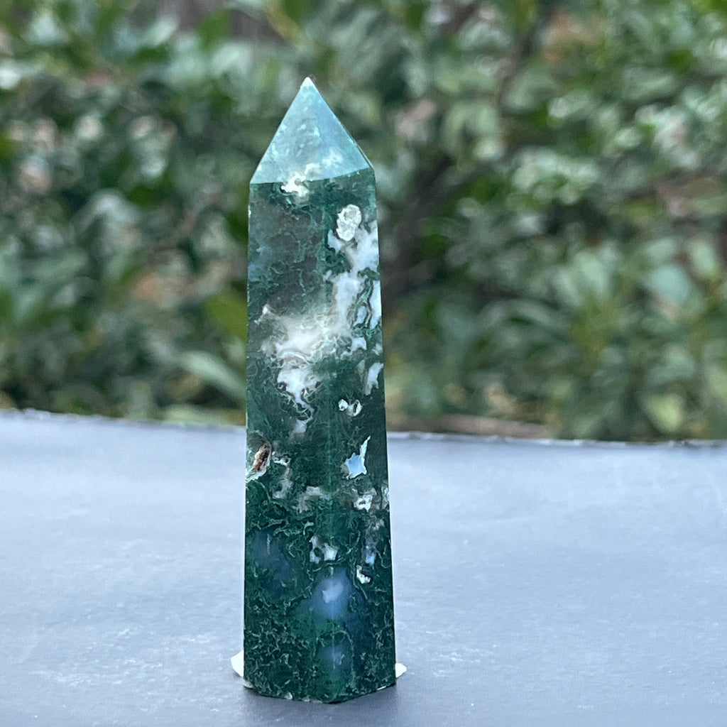Obelisc agat muschi model 3, pietre semipretioase - druzy.ro 2 
