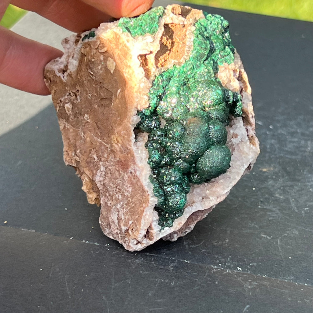 Malachit in matrix cuart si dolomit din Congo model 5, pietre semipretioase - druzy.ro 4