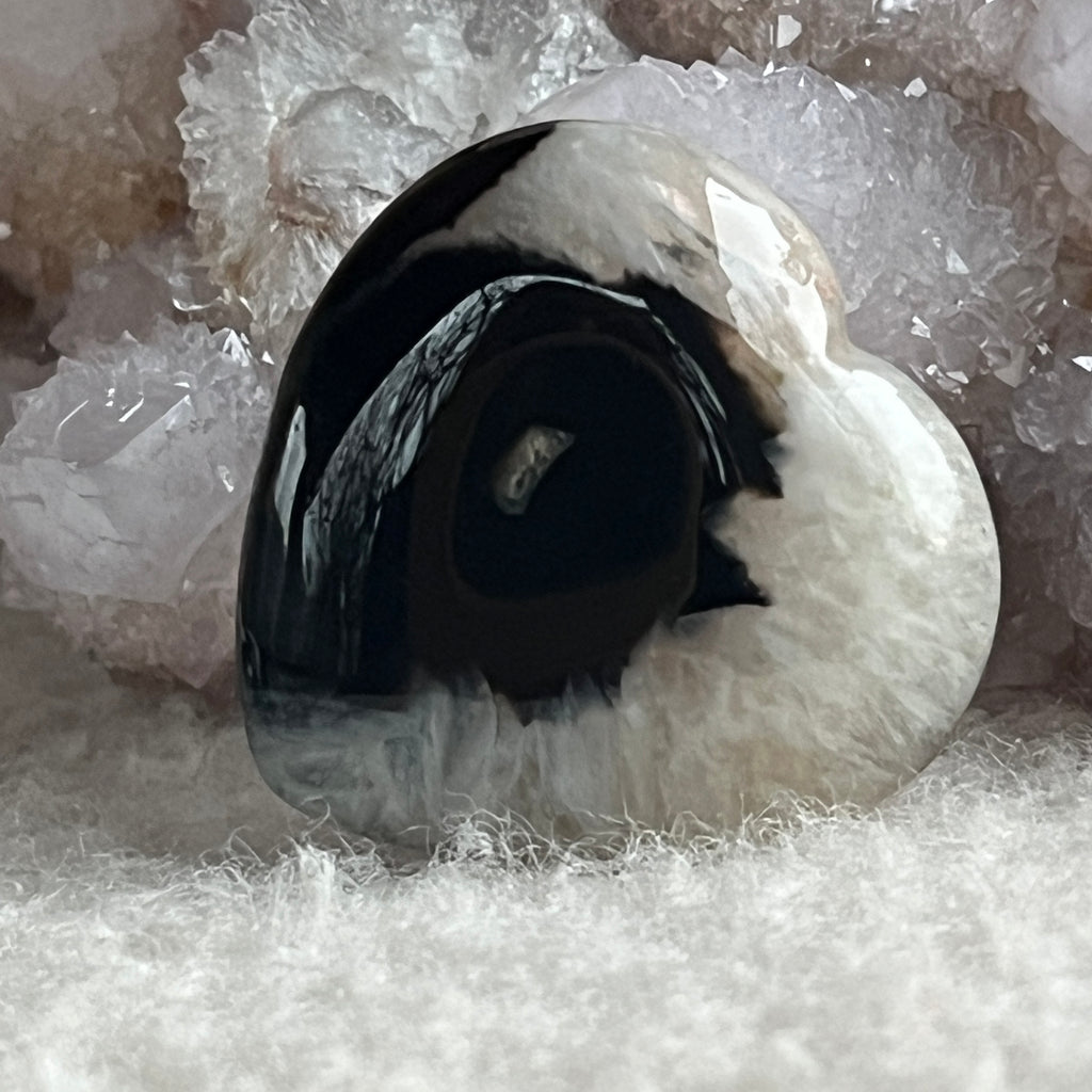 Inima agat negru, pietre semipretioase - druzy.ro 4 