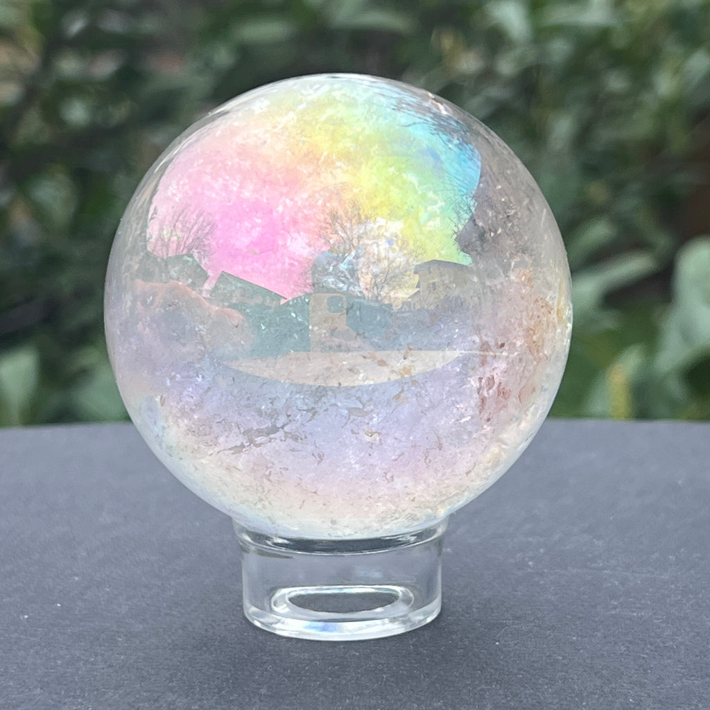 Sfera cuart roz aura model 3, pietre semipretioase - druzy.ro 4 