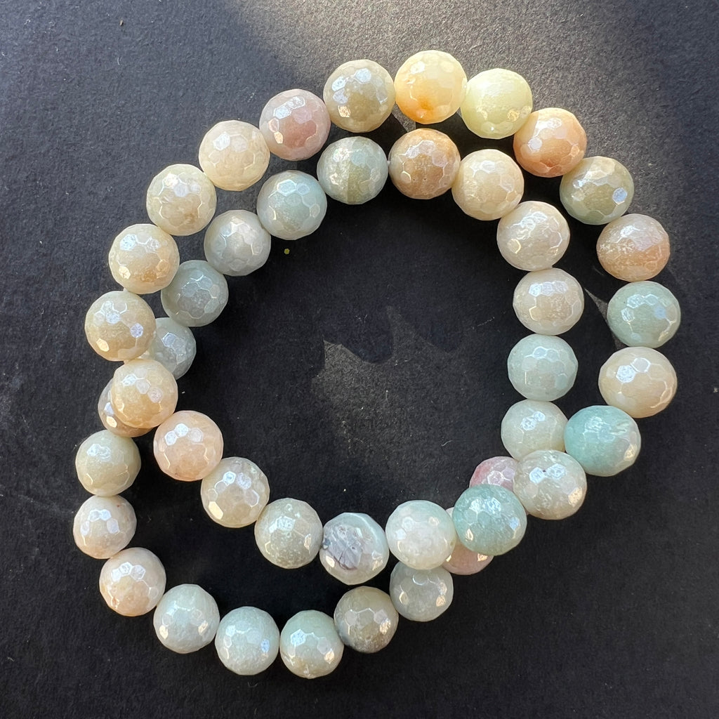 Bratara calcit albastru Aura Caraibe sfere fatetate 10mm, pietre semipretioase - druzy.ro 1 
