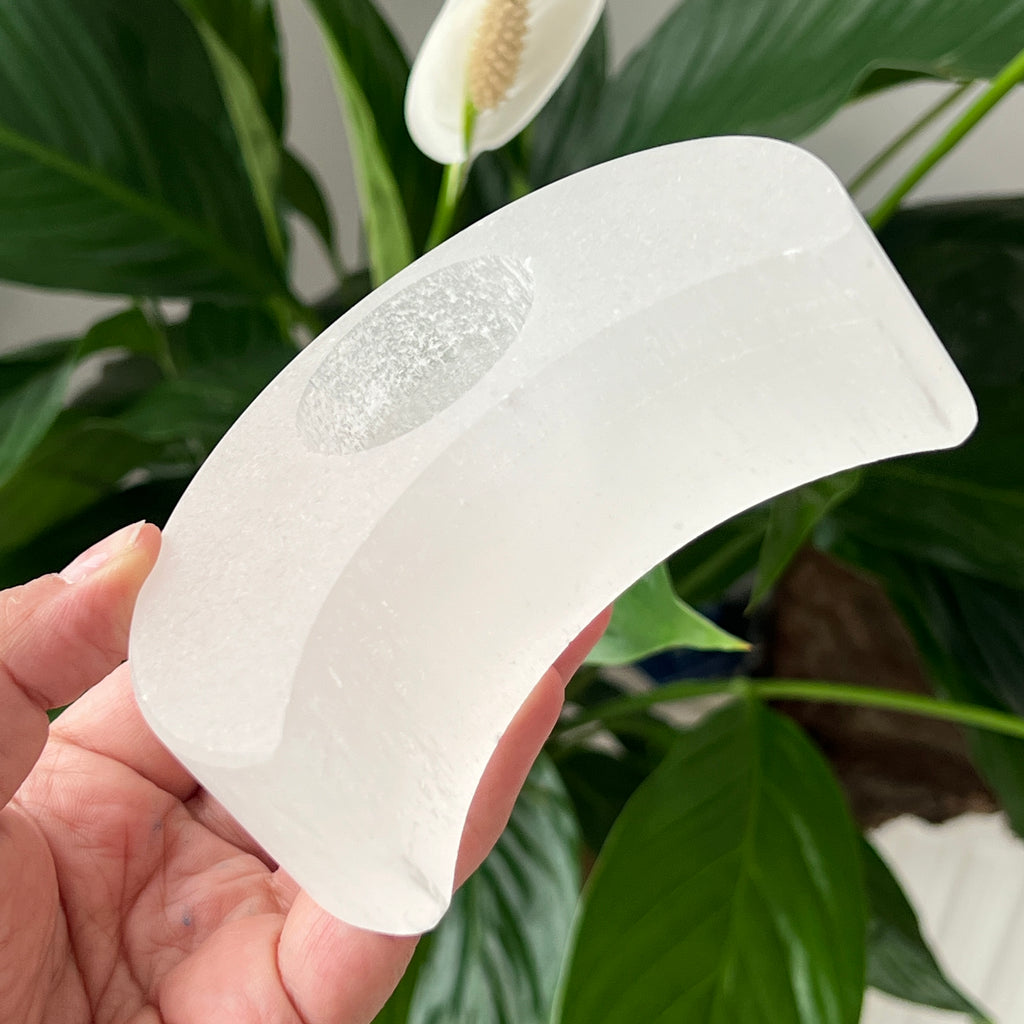 Suport lumanare selenit | Moon, pietre semipretioase - druzy.ro 4 