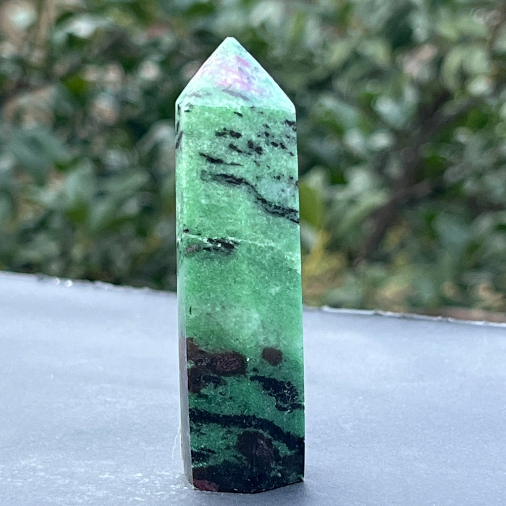 Obelisc rubin in zoisit model 8, pietre semipretioase - druzy.ro 2 