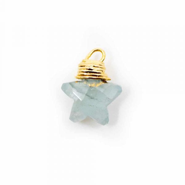 Pandantiv steluta acvamarin 1 cm, argint, piatra lunii martie, birthstone, druzy.ro, cristale 1