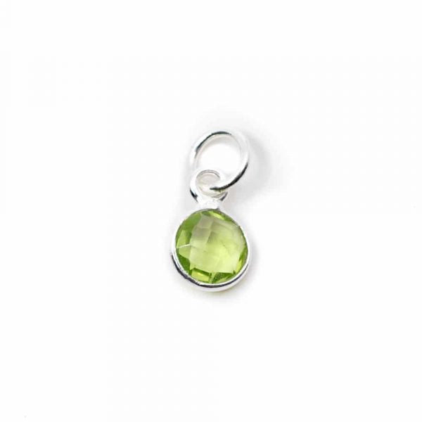 Pandantiv steluta peridot 0.6 cm, argint, piatra lunii august, birthstone, druzy.ro, cristale 1