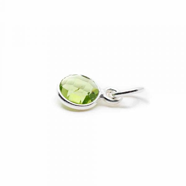 Pandantiv steluta peridot 0.6 cm, argint, piatra lunii august, birthstone, druzy.ro, cristale 2