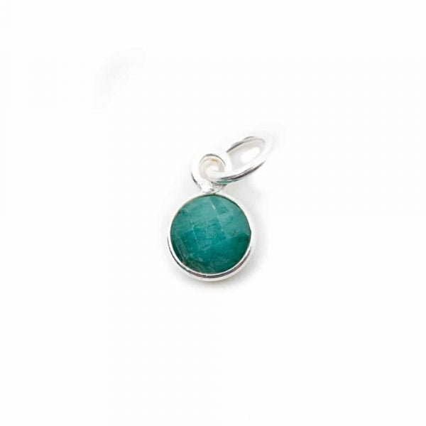Pandantiv smarald 0.6 cm, argint, piatra lunii mai, birthstone, druzy.ro, cristale 2