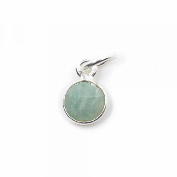 Pandantiv acvamarin 0.6 cm, argint, piatra lunii martie, birthstone, druzy.ro, cristale 2