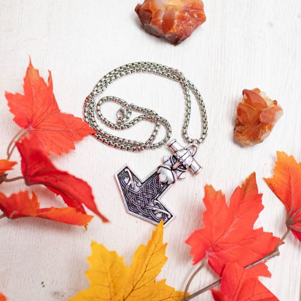 Colier Viking Thor's Mjölnir & Head, druzy.ro 3