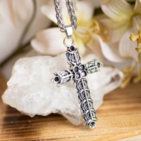 Colier Cruce, druzy.ro, cristale 2
