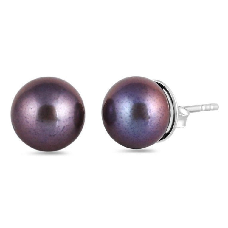 Cercei stud perle metalice din argint 8 mm, druzy.ro, pietre semipretioase 1
