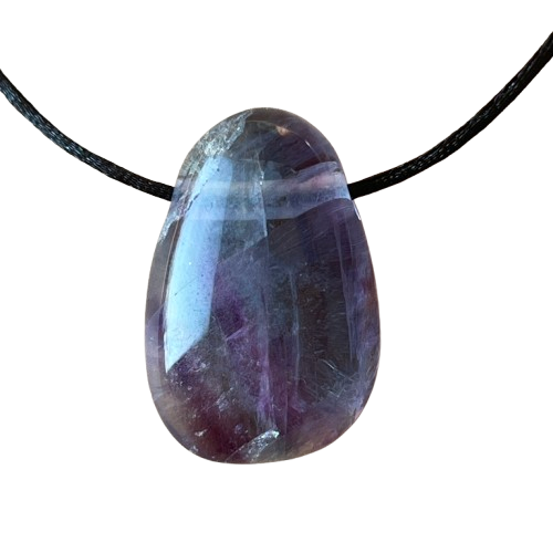 Colier pandantiv fluorit curcubeu DROP, pietre semipretioase - druzy.ro 3 