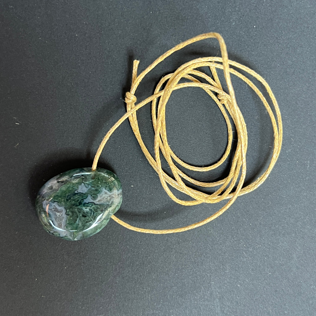 Colier pandantiv agat muschi DROP, pietre semipretioase - druzy.ro 2 