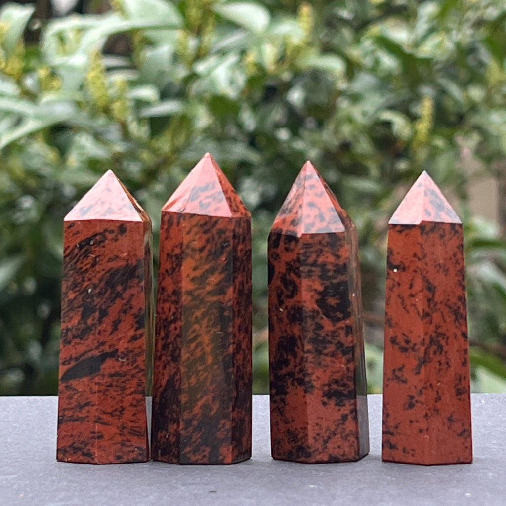 Obelisc obsidian mahon Mahogany, pietre semipretioase - druzy.ro 1 