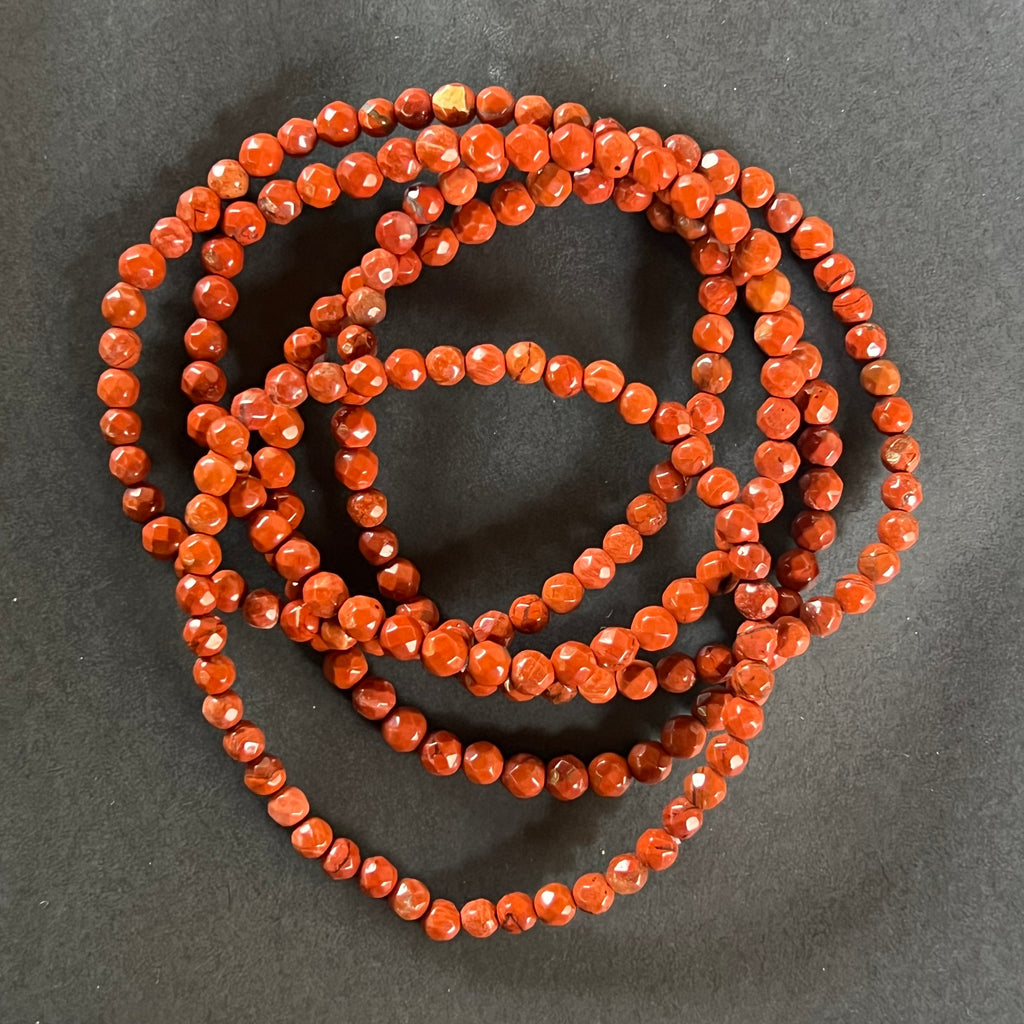Bratara fatetata jasp rosu 4 mm, pietre semipretioase - druzy.ro 1 