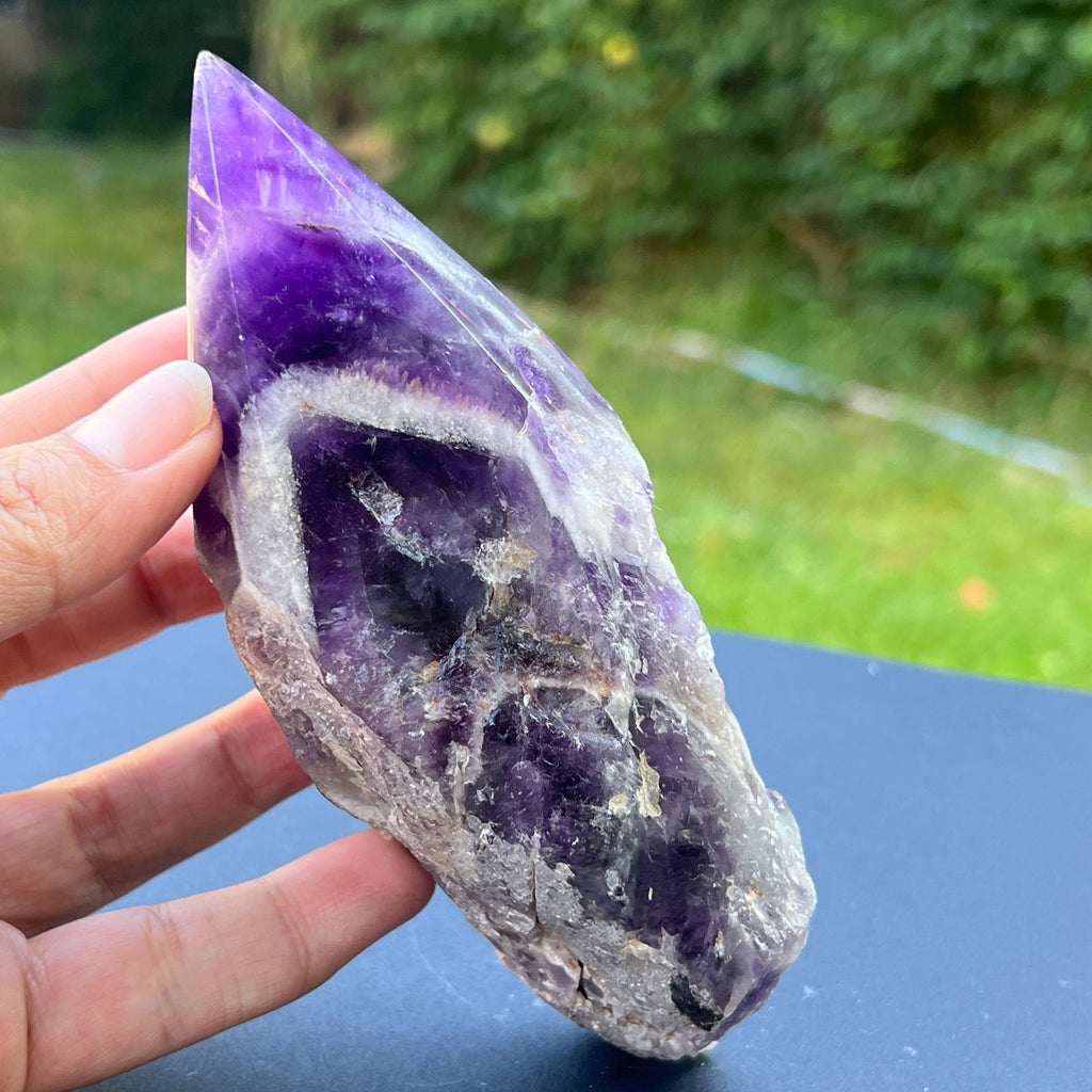 Varf ametist chevron model L8, pietre semipretioase - druzy.ro 1 