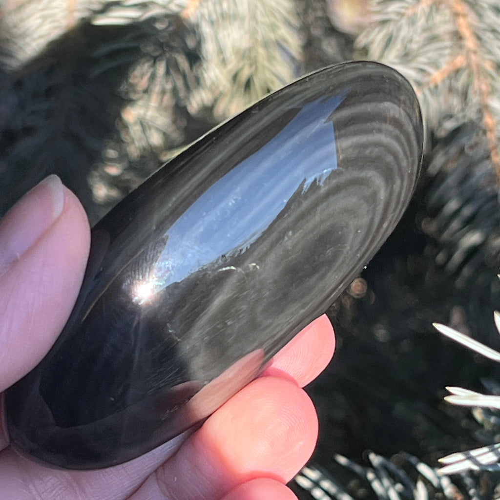 Obsidian argintiu palmstone model 7, pietre semipretioase - druzy.ro 8 