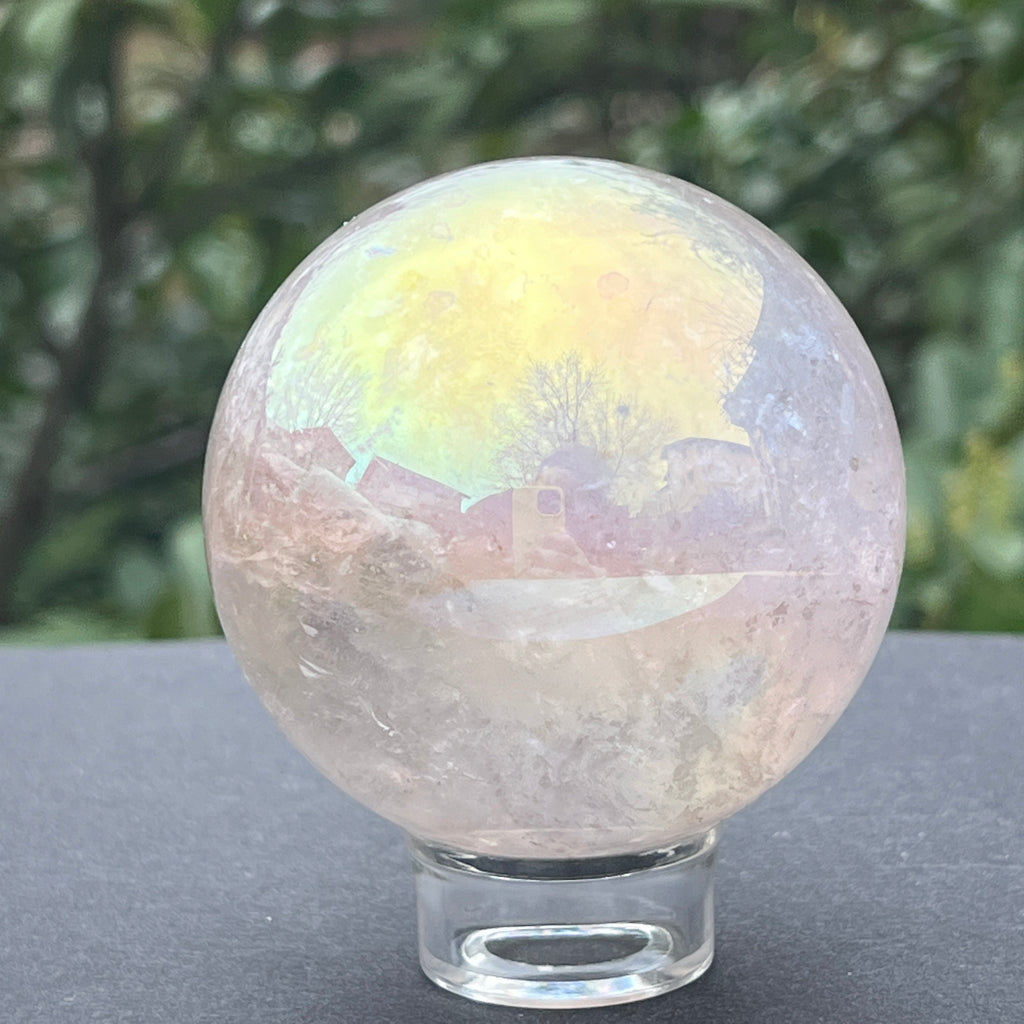 Sfera cuart roz aura model 1, pietre semipretioase - druzy.ro 9 