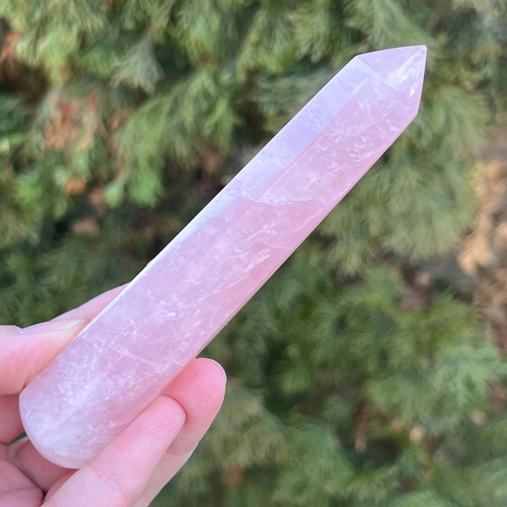Bagheta cuart roz hexagon din Madagascar, pietre semipretioase - druzy.ro 5 