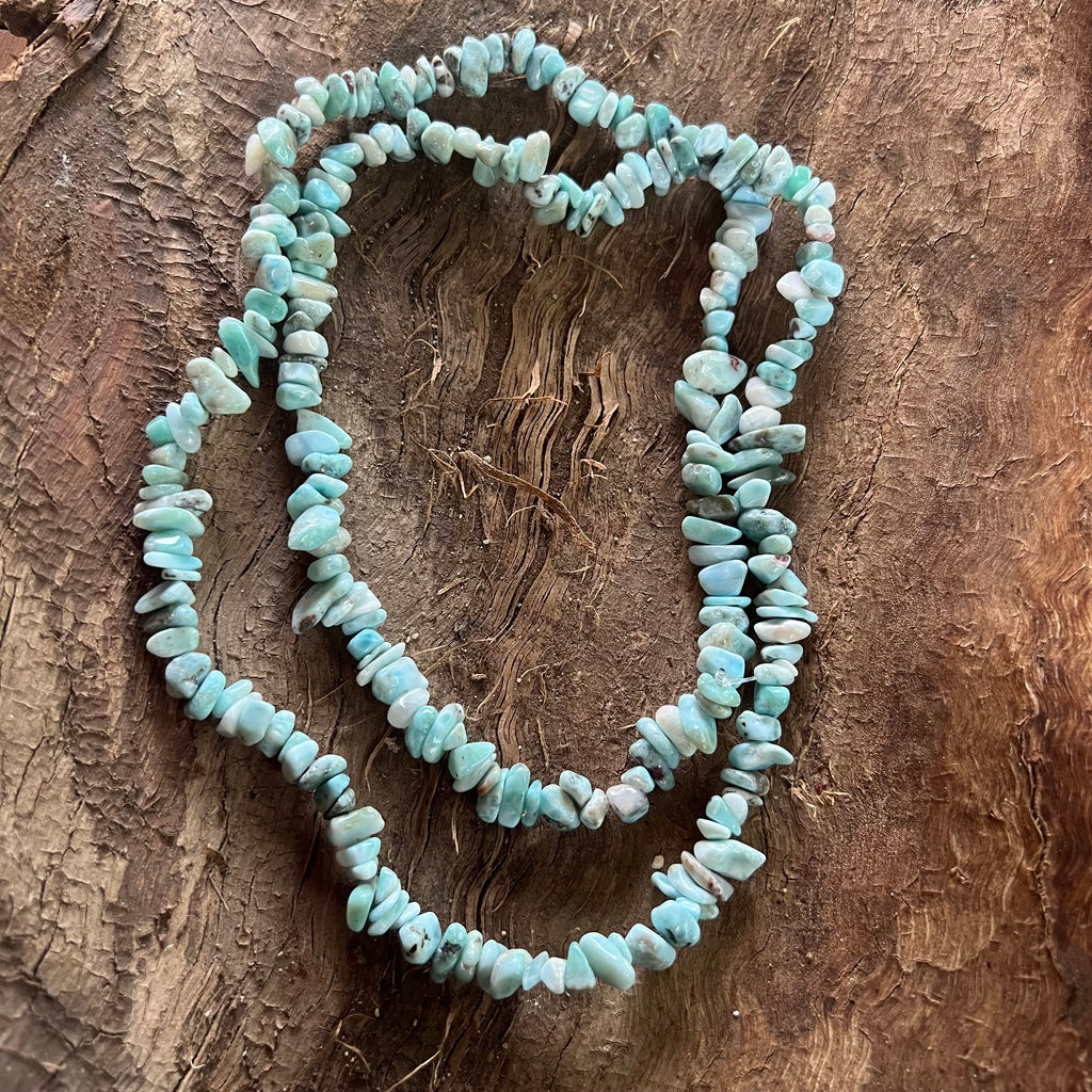 Colier lung chipsuri larimar, druzy.ro, pietre semipretioase 3