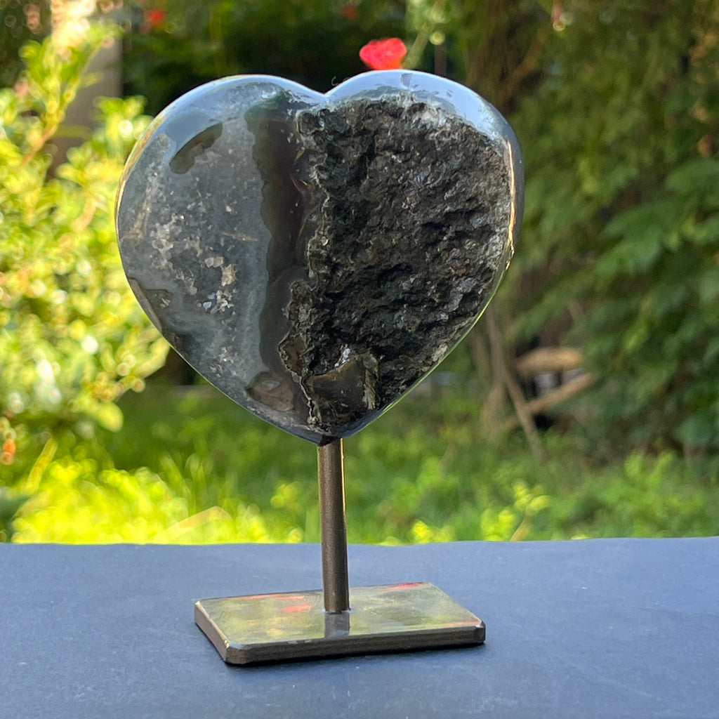Inima ametist stand model 2, calitate +AAA, geoda ametist Urguay, pietre semipretioase - druzy.ro 3 