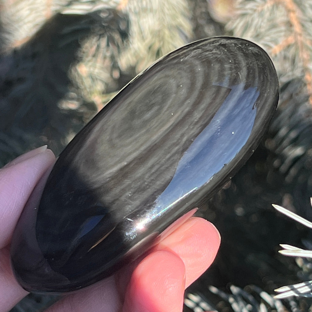 Obsidian argintiu palmstone model 7, pietre semipretioase - druzy.ro 10 