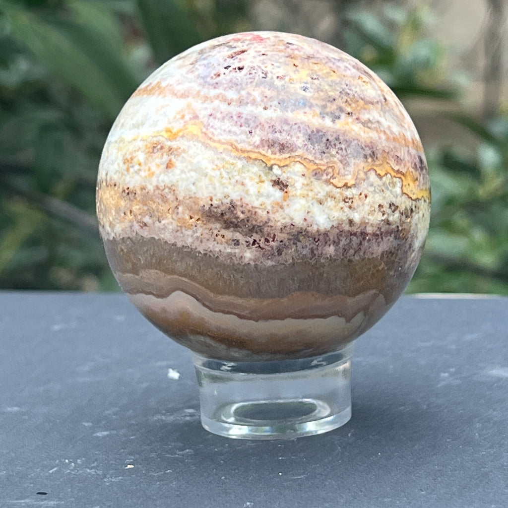 Sfera agat Crazy Lace model 3, pietre semipretioase - druzy.ro 5 