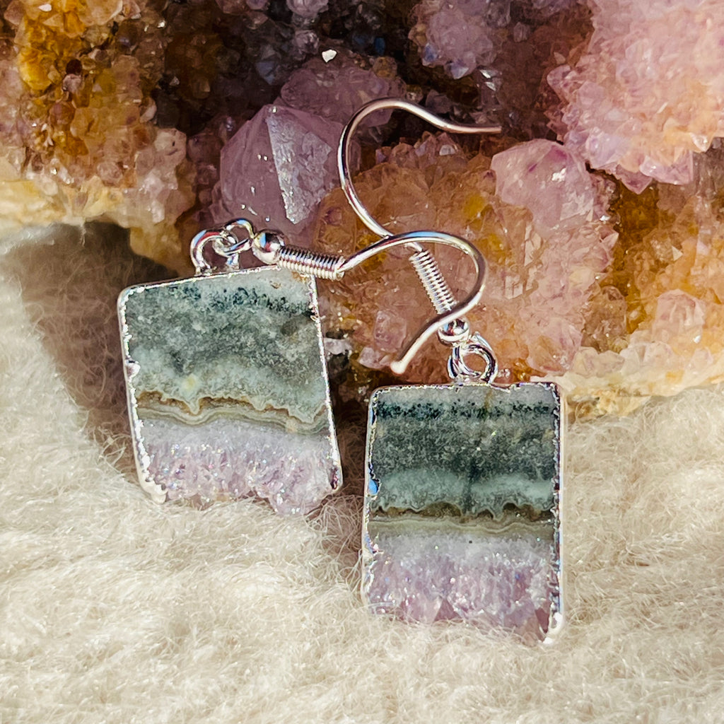 Cercei felii ametist argint Brazilia model5A, druzy.ro, cristale 1