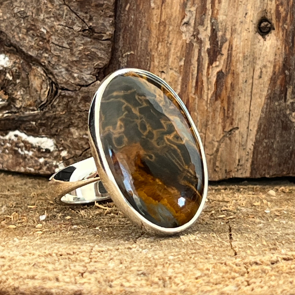 Inel ajustabil pietersit din argint, piatra furtunii model 1, pietre semipretioase - druzy.ro 4 