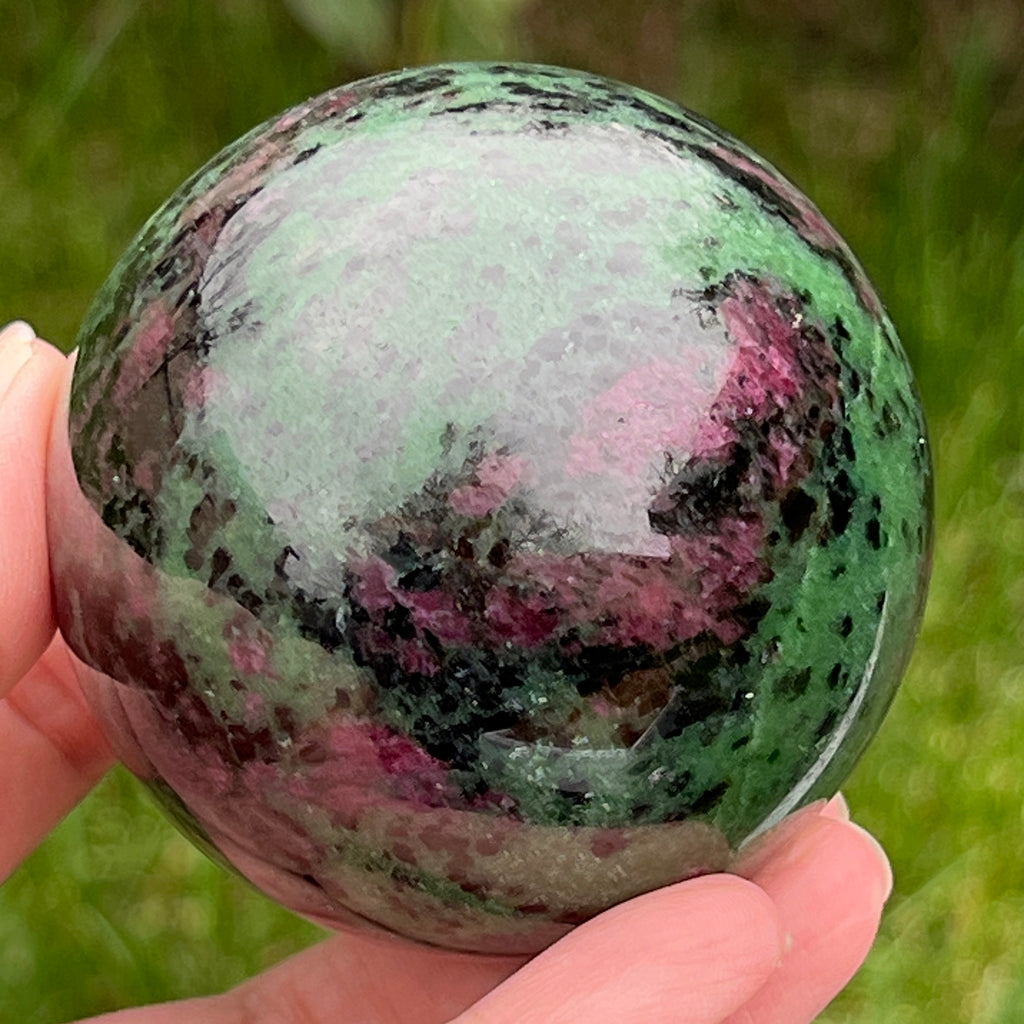 Sfera rubin in zoisit model 2, pietre semipretioase - druzy.ro 6 