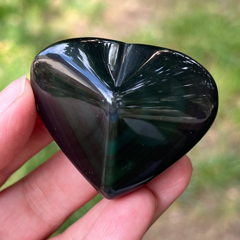 Obsidian curcubeu inima model 8, pietre semipretioase - druzy.ro 3 