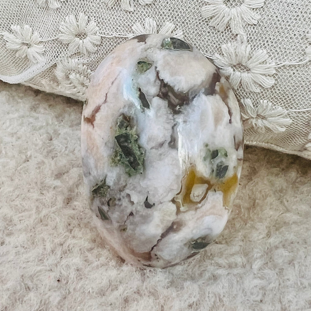 Palmstone agat coral floare verde m1, druzy.ro, cristale 2