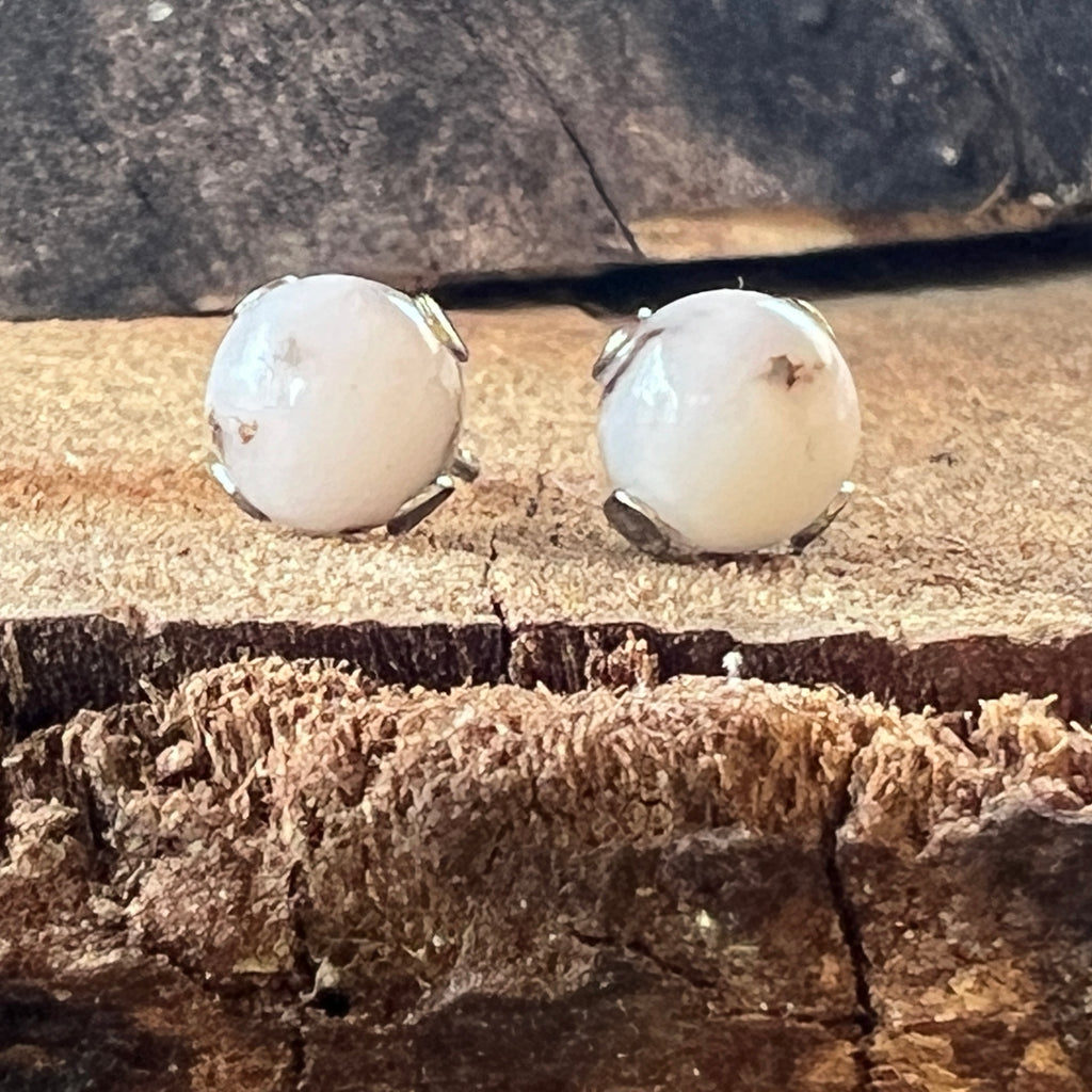 Cercei stud sfere opal 6 mm, pietre semipretioase - druzy.ro 1 