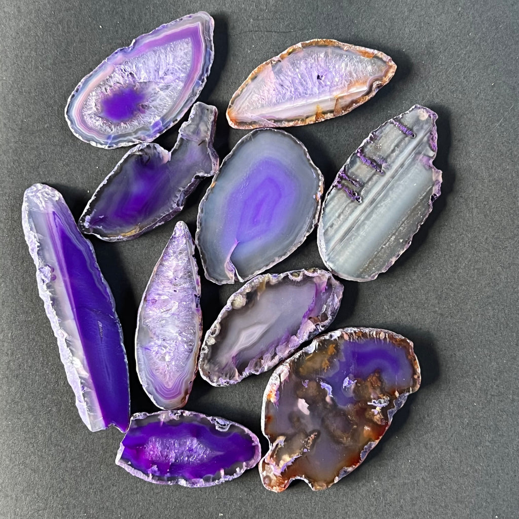 Felie agat mov S, pietre semipretioase - druzy.ro 1