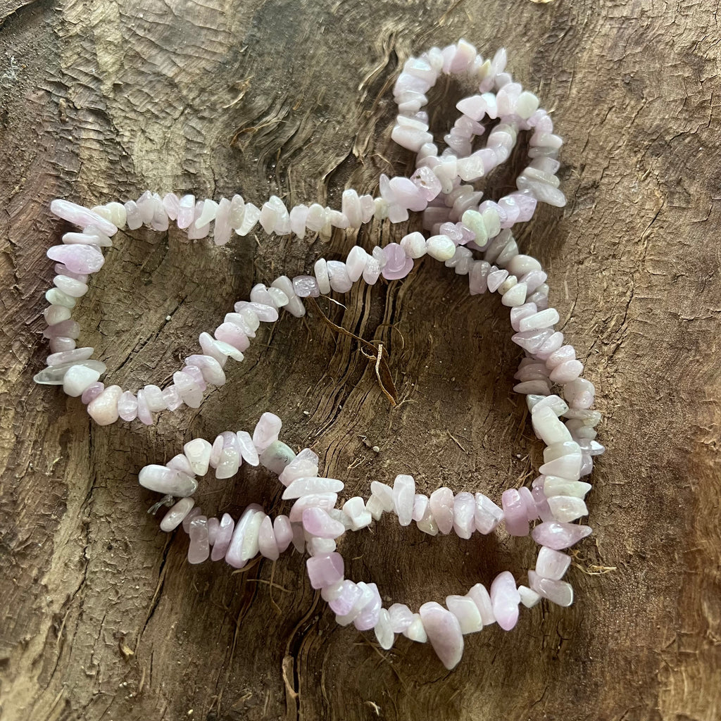 Colier lung chipsuri kunzit, druzy.ro, pietre semipretioase 2