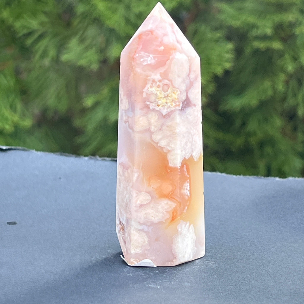 Obelisc agat coral floare model 1, pietre semipretioase - druzy.ro 8 