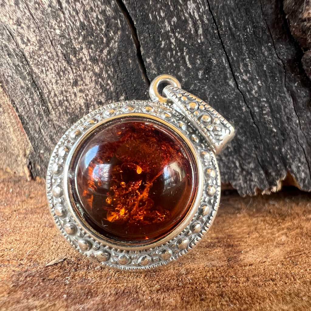 Pandantiv argint cu chihlimbar Amber24, pietre semipretioase - druzy.ro 1 