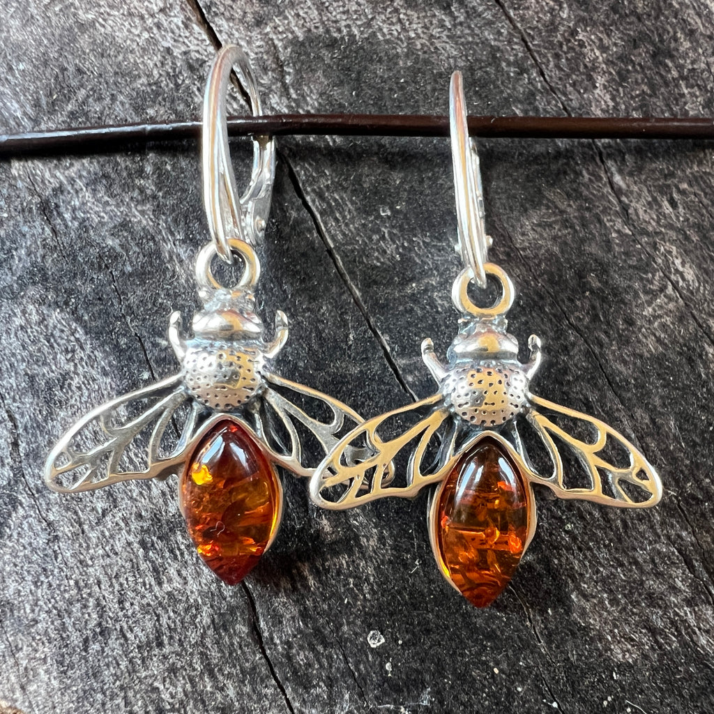 Cercei argint cu chihlimbar Amber17, pietre semipretioase - druzy.ro 1 