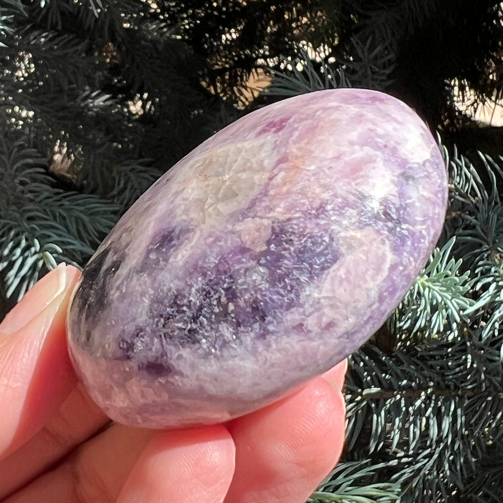 Lepidolit palmstone m6, druzy.ro, cristale 2