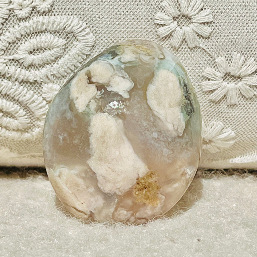 Palmstone agat coral floare gri m8, druzy.ro, cristale 2
