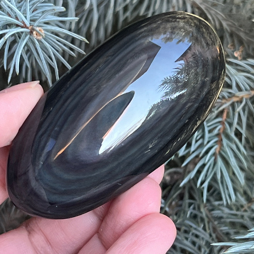 Obsidian argintiu palmstone model 7, pietre semipretioase - druzy.ro 12 