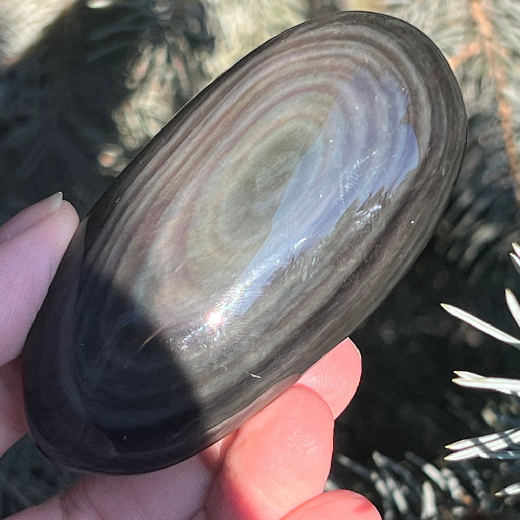 Obsidian argintiu palmstone model 7, pietre semipretioase - druzy.ro 9 