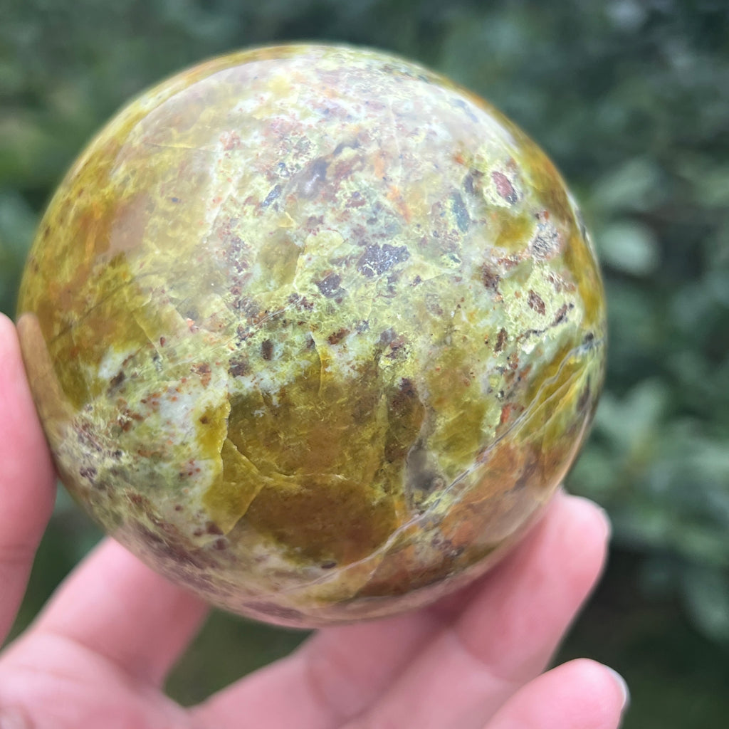 Sfera Opal verde model 2, pietre semipretioase - druzy.ro 12 