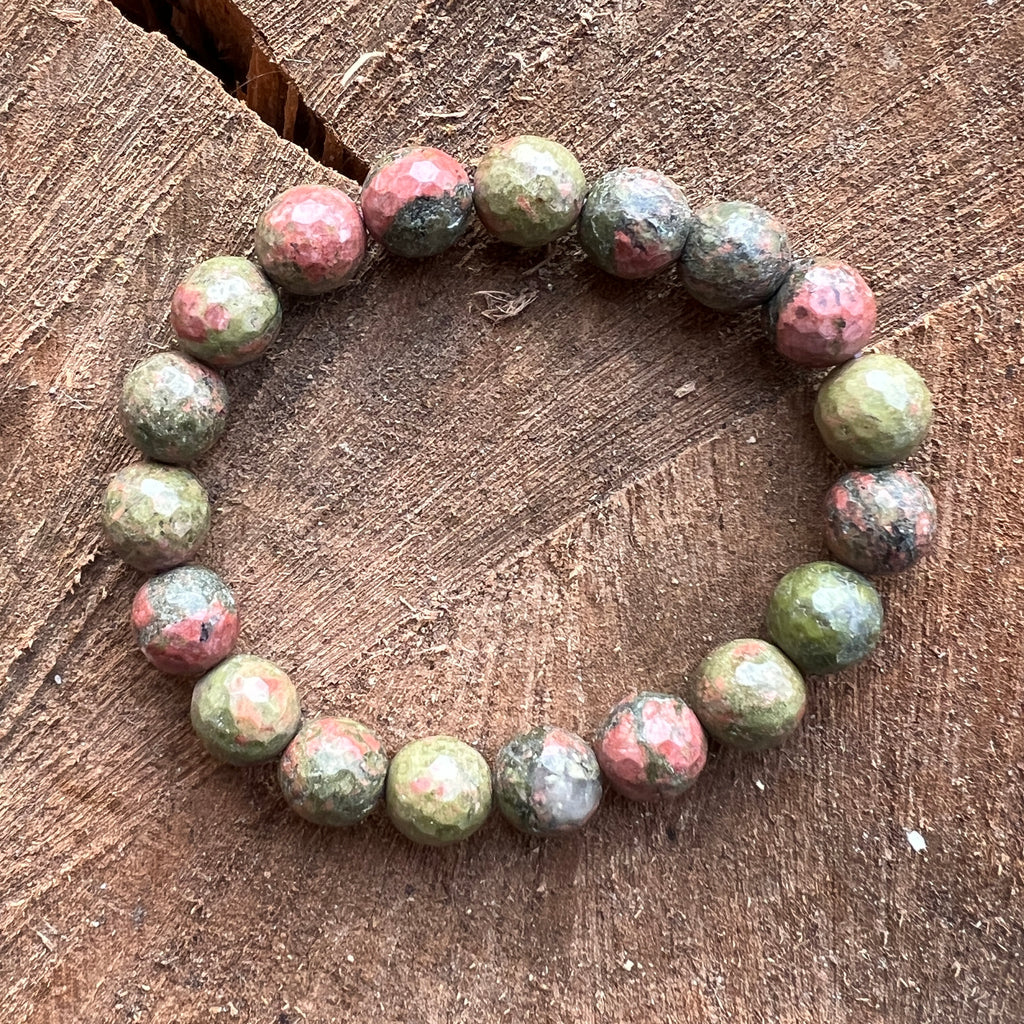 Bratara fatetata unakit 10 mm, pietre semipretioase - druzy.ro 3 