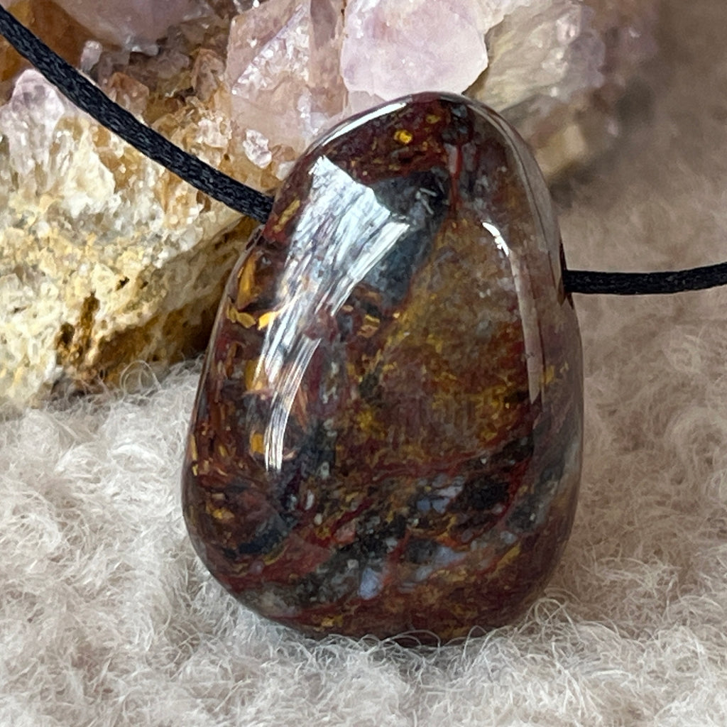 Colier pandantiv pietersit DROP, pietre semipretioase - druzy.ro 2 