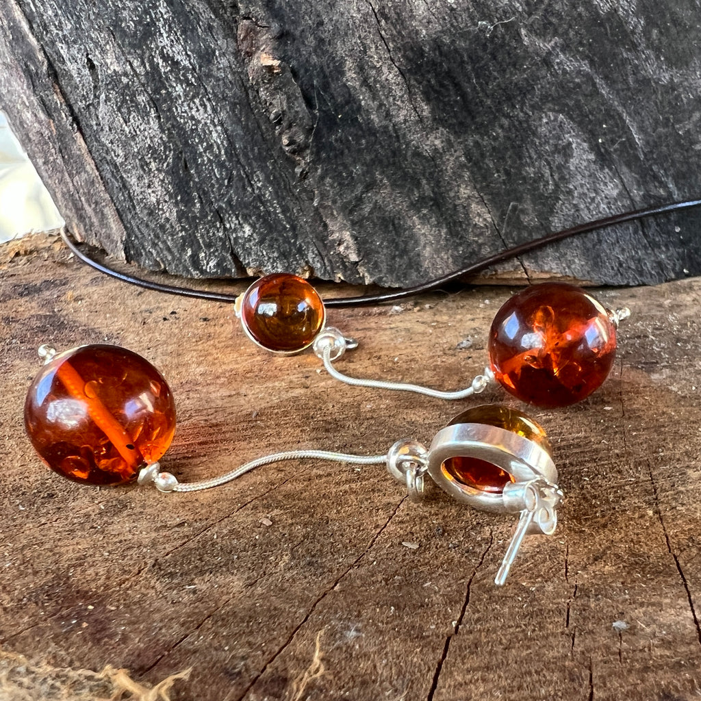 Cercei argint cu chihlimbar Amber6, pietre semipretioase - druzy.ro 3 