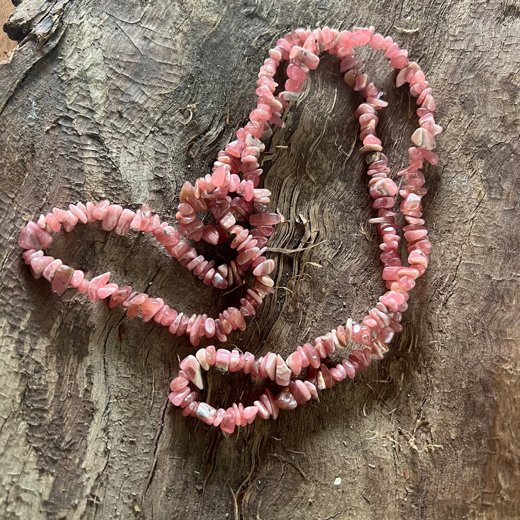 Colier lung chipsuri rodocrozit, druzy.ro, pietre semipretioase 2